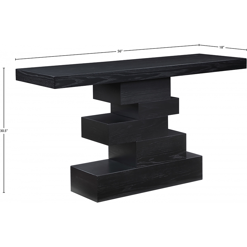 Pemberly Row Contemporary Black Console Table - 56