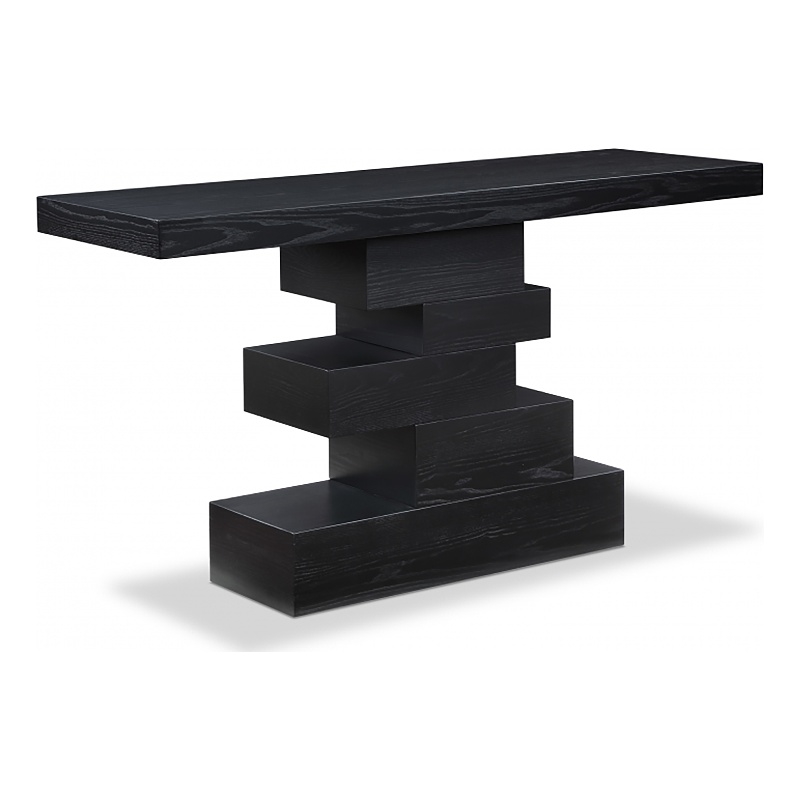 Pemberly Row Contemporary Black Console Table - 56