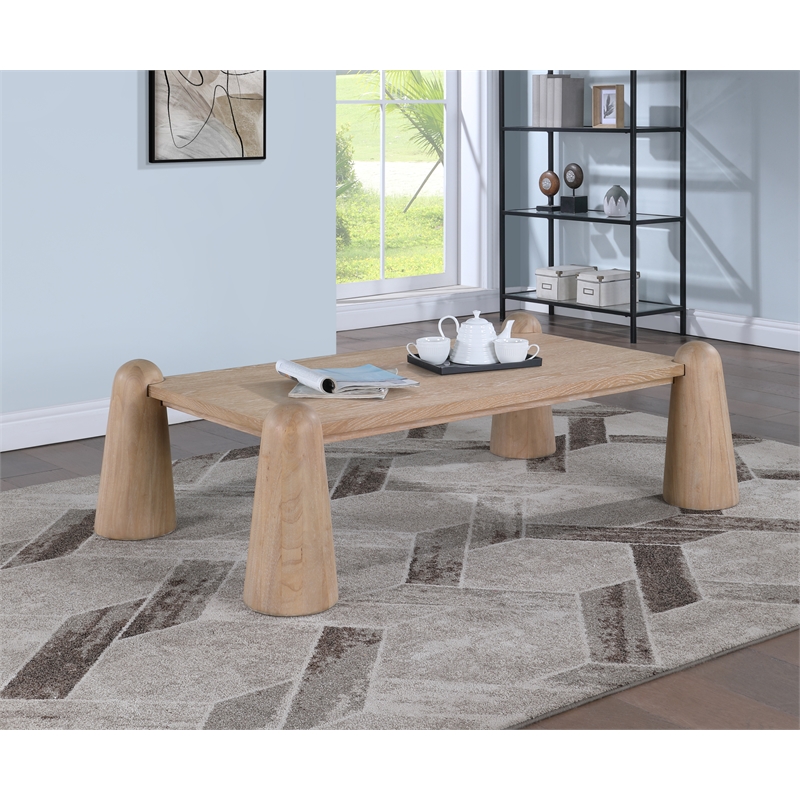 Pemberly Row Contemporary Natural Coffee Table - 58.5