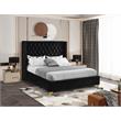Pemberly Row Contemporary Black Velvet Full Bed - 66