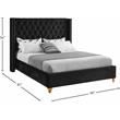 Pemberly Row Contemporary Black Velvet Full Bed - 66