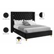 Pemberly Row Contemporary Black Velvet King Bed - 88