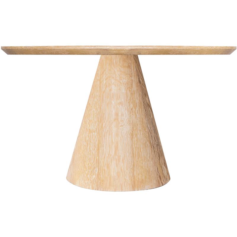 Pemberly Row Mid-Century White Oak Dining Table with Tapered Elegant Base