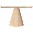 Pemberly Row Mid-Century White Oak Dining Table with Tapered Elegant Base