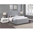 Pemberly Row Contemporary Gray Fabric Queen Bed - 65.5