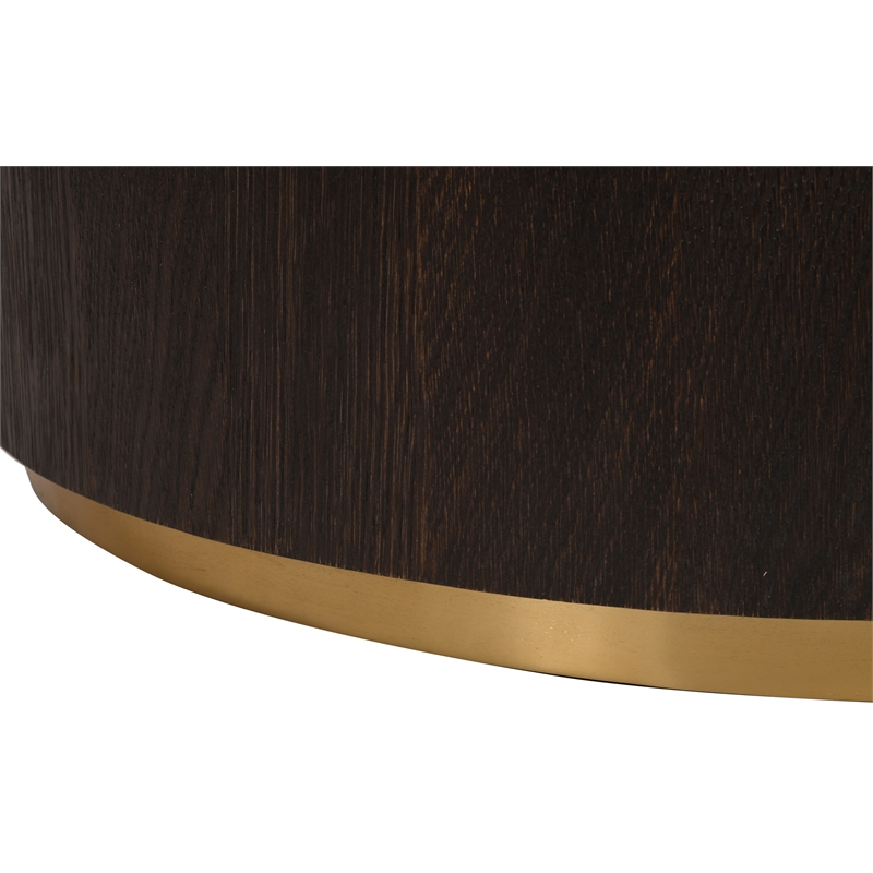 Pemberly Row Mid-Century Brown Oak Coffee Table - 36