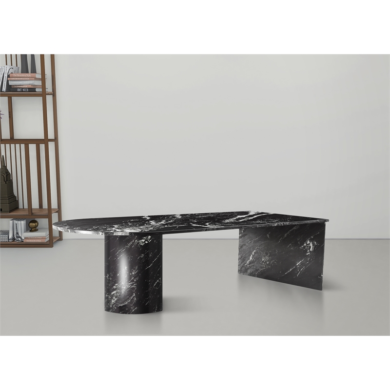 Pemberly Row Contemporary Coffee Table in Black - 54