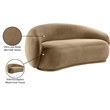 Pemberly Row Contemporary Beige Velvet Loveseat - 77