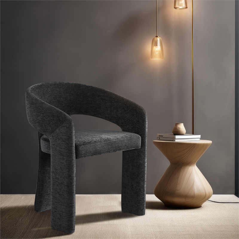 Pemberly Row Contemporary Soft Black Dining Chair (Set of 2)