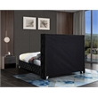 Pemberly Row Contemporary Black Velvet Queen Bed - 72