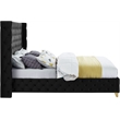 Pemberly Row Contemporary Black Velvet Queen Bed - 72