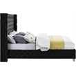 Pemberly Row Contemporary Black Velvet Queen Bed - 72