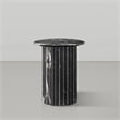 Pemberly Row Contemporary Black Marble End Table - 18