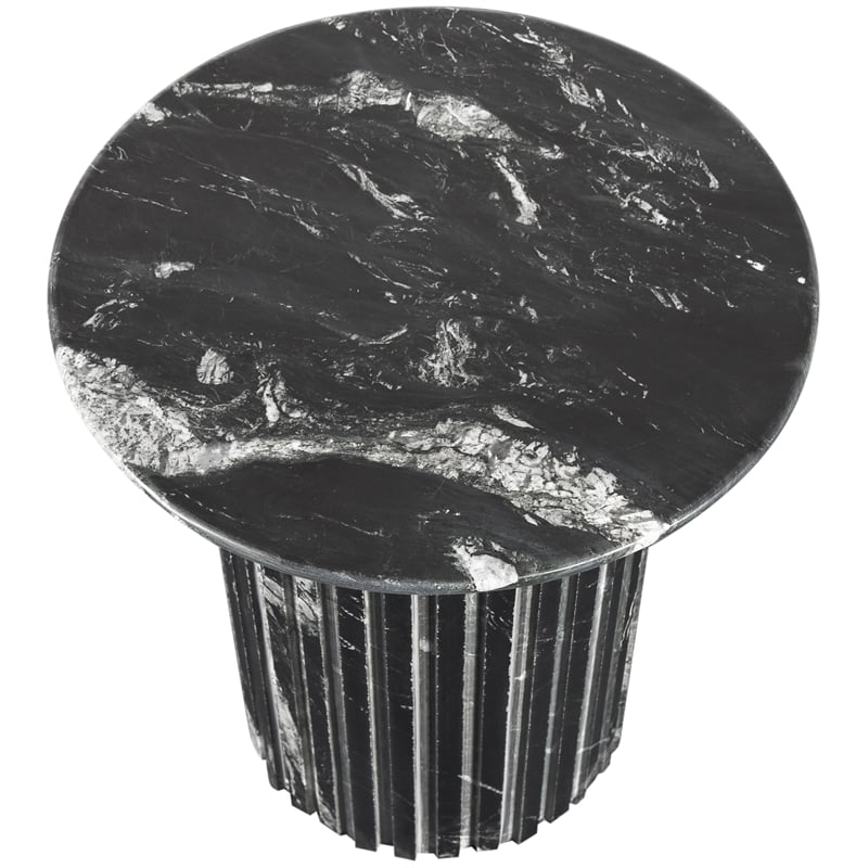 Pemberly Row Contemporary Black Marble End Table - 18