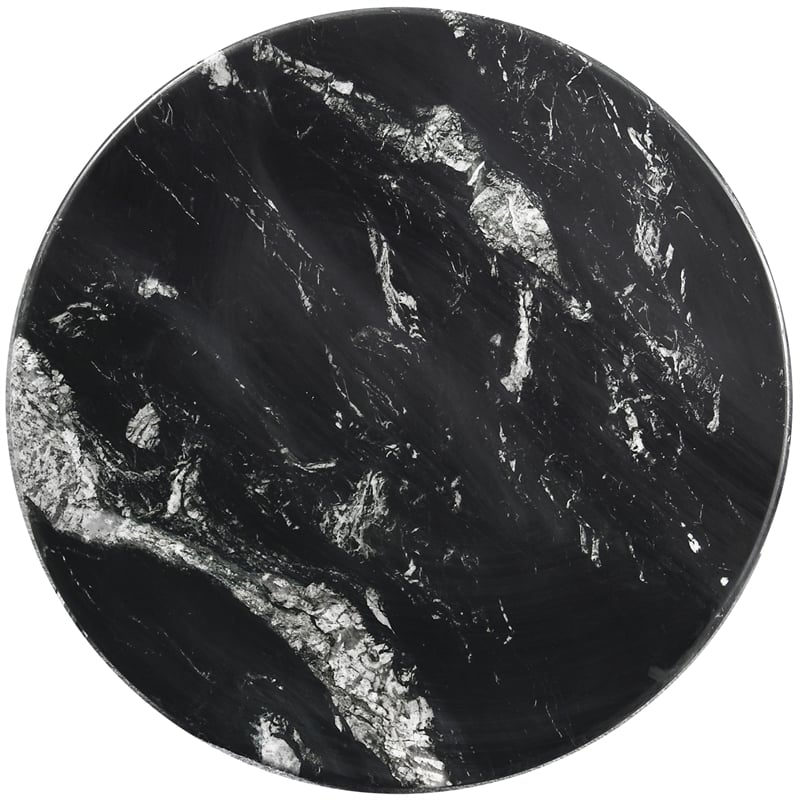 Pemberly Row Contemporary Black Marble End Table - 18