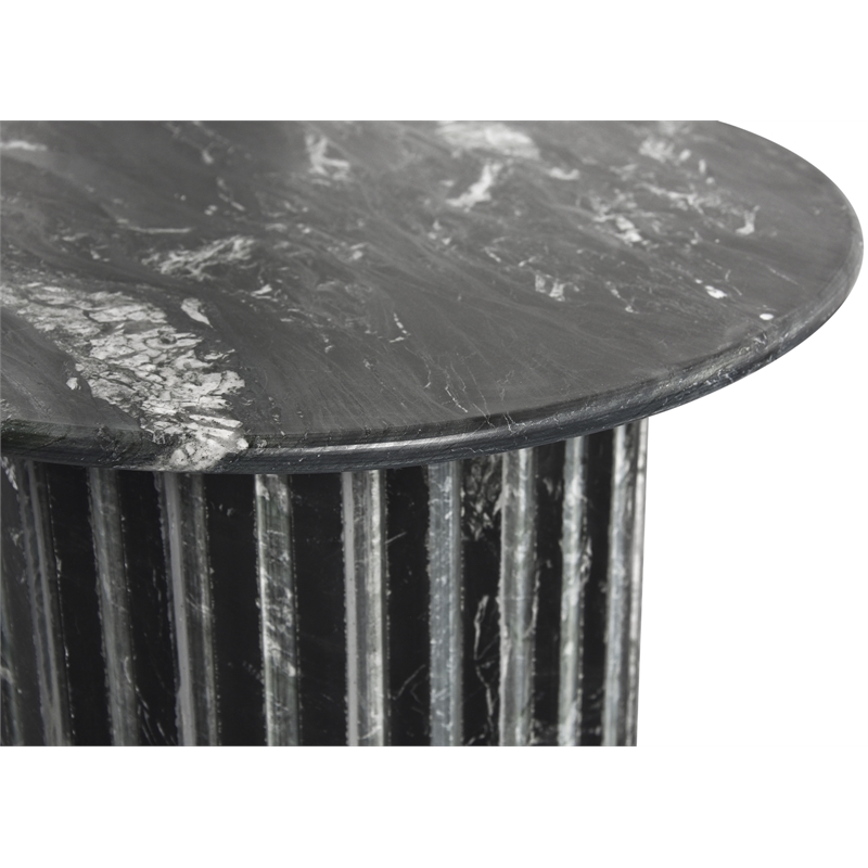 Pemberly Row Contemporary Black Marble End Table - 18