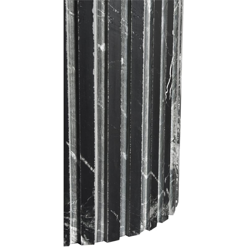 Pemberly Row Contemporary Black Marble End Table - 18