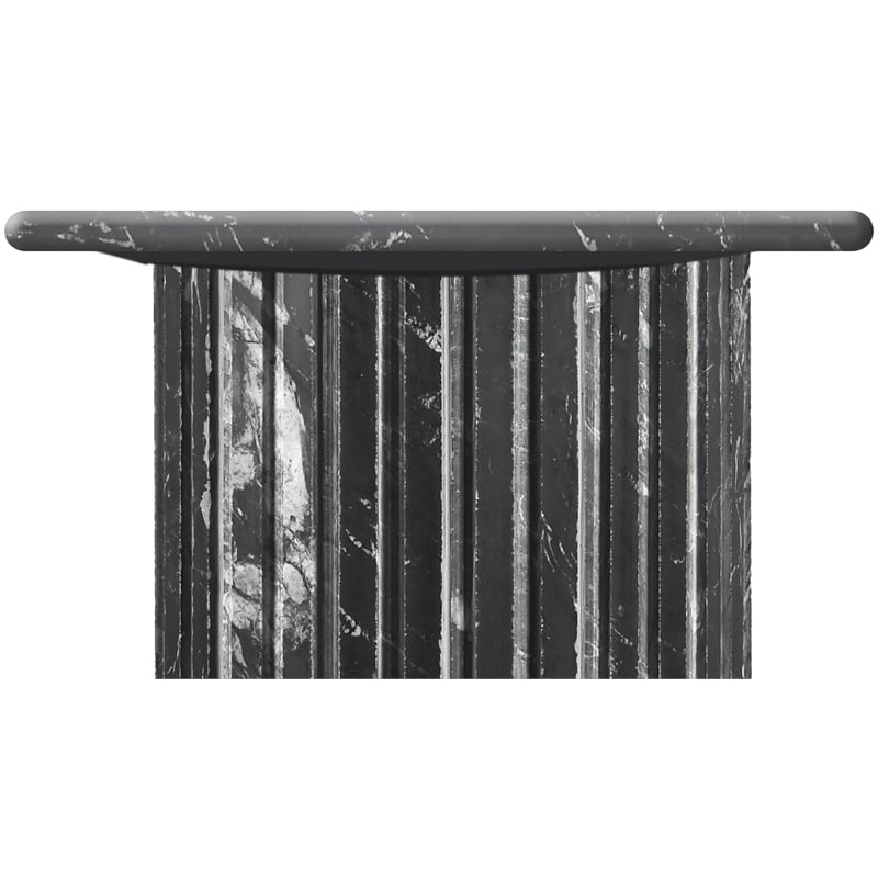 Pemberly Row Contemporary Black Marble End Table - 18