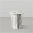 Pemberly Row Contemporary White Marble End Table - 18