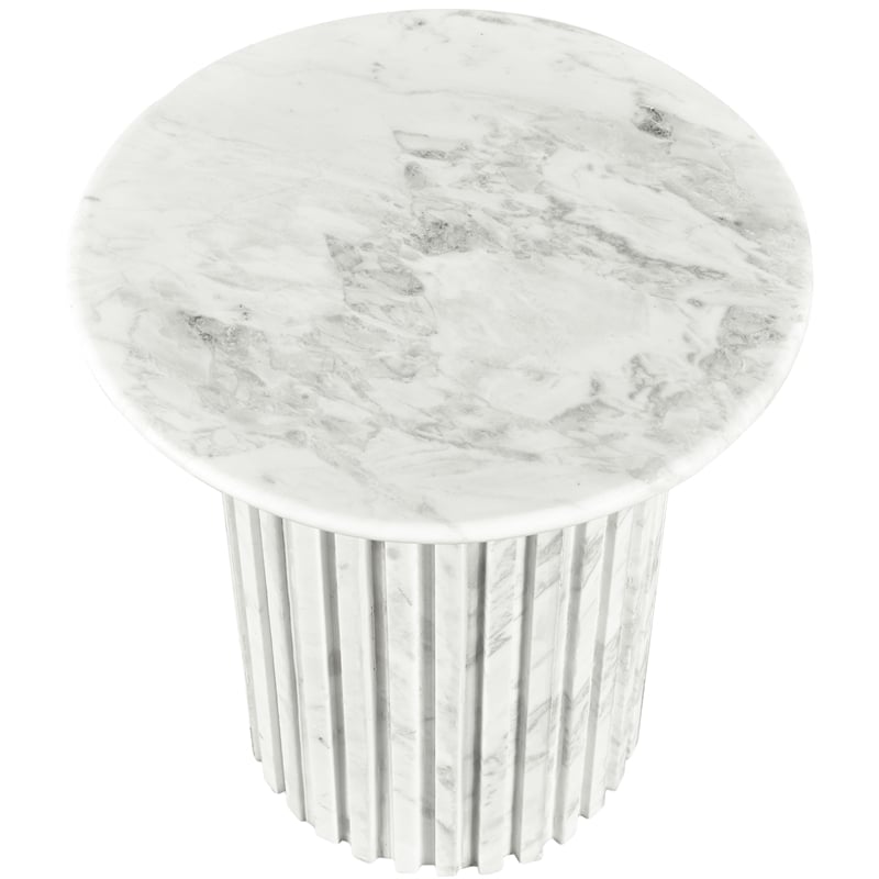 Pemberly Row Contemporary White Marble End Table - 18