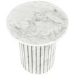 Pemberly Row Contemporary White Marble End Table - 18