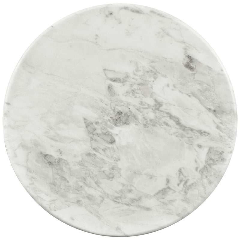 Pemberly Row Contemporary White Marble End Table - 18