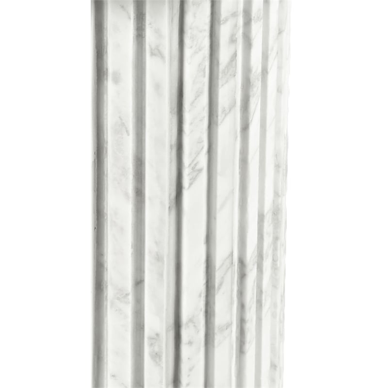 Pemberly Row Contemporary White Marble End Table - 18