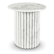 Pemberly Row Contemporary White Marble End Table - 18