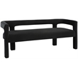 Pemberly Row Contemporary Soft Black Velvet Bench - 66.5