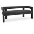 Pemberly Row Contemporary Soft Black Velvet Bench - 66.5