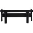 Pemberly Row Contemporary Soft Black Velvet Bench - 66.5