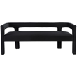 Pemberly Row Contemporary Soft Black Velvet Bench - 66.5