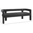 Pemberly Row Contemporary Soft Black Velvet Bench - 66.5