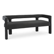 Pemberly Row Contemporary Soft Black Velvet Bench - 66.5