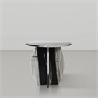 Pemberly Row Contemporary Panda Marble End Table - 20