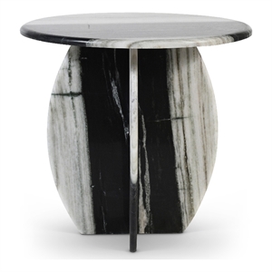 Pemberly Row Contemporary Panda Marble End Table - 20&quotW x 20&quotD x 20&quotH