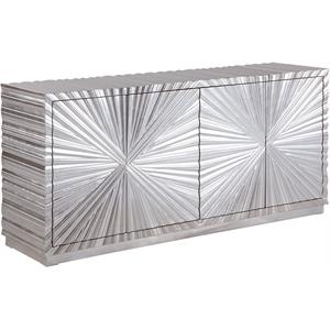 Pemberly Row Contemporary Silver Sideboard/Buffet - 66&quotW x 18&quotD x 31&quotH