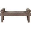 Pemberly Row Contemporary Soft Brown Fabric Bench - 55