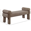 Pemberly Row Contemporary Soft Brown Fabric Bench - 55