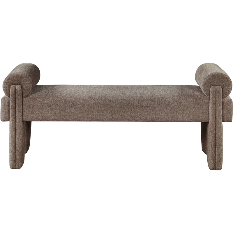Pemberly Row Contemporary Soft Brown Fabric Bench - 55