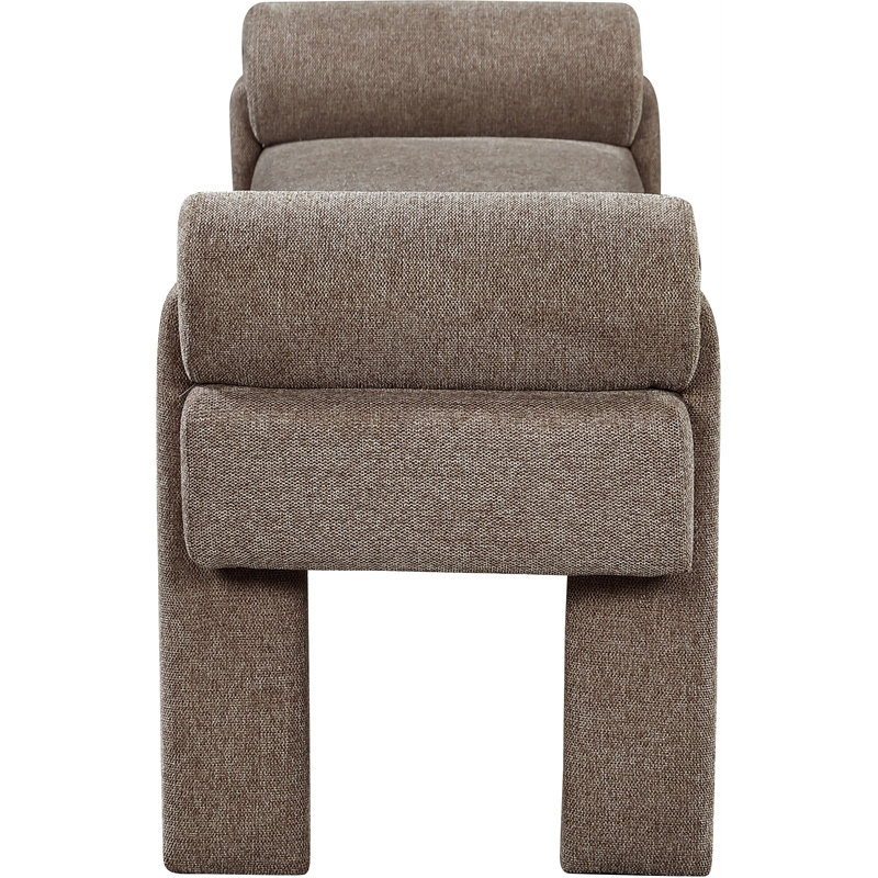 Pemberly Row Contemporary Soft Brown Fabric Bench - 55