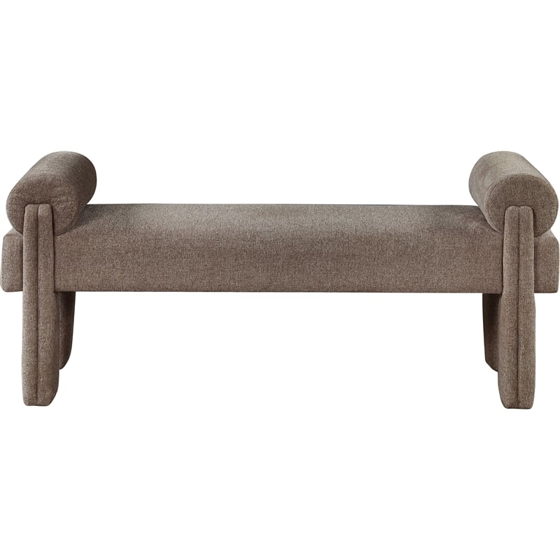 Pemberly Row Contemporary Soft Brown Fabric Bench - 55