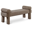 Pemberly Row Contemporary Soft Brown Fabric Bench - 55