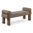 Pemberly Row Contemporary Soft Brown Fabric Bench - 55