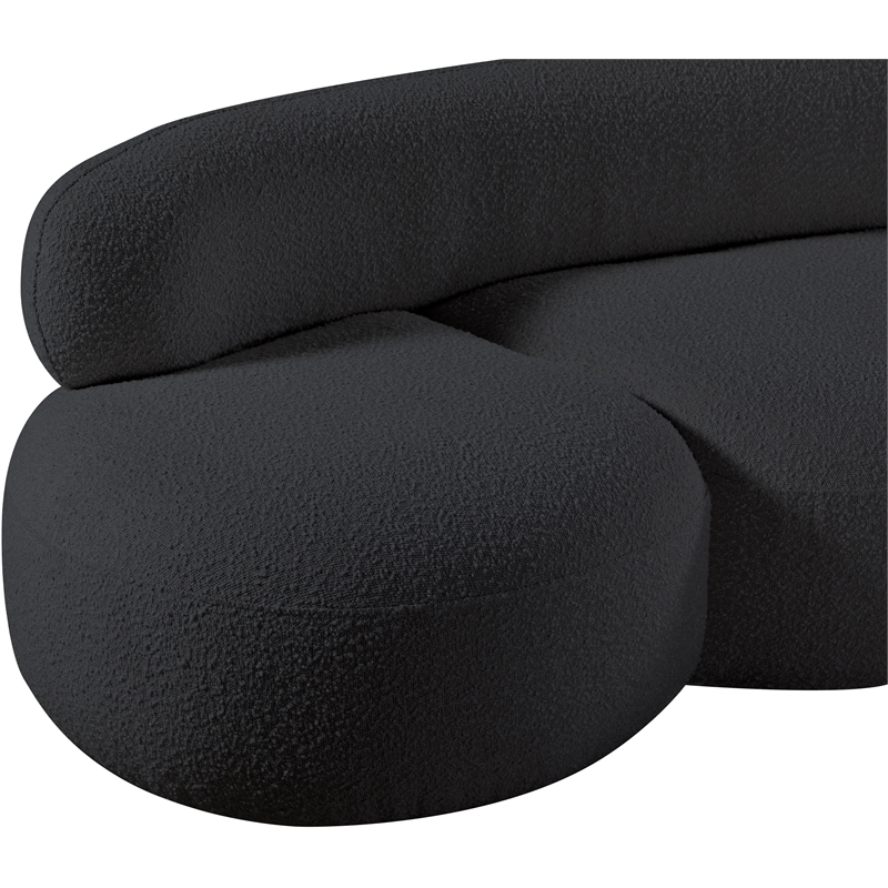 Pemberly Row Contemporary Black Boucle Fabric Sofa - 88.5
