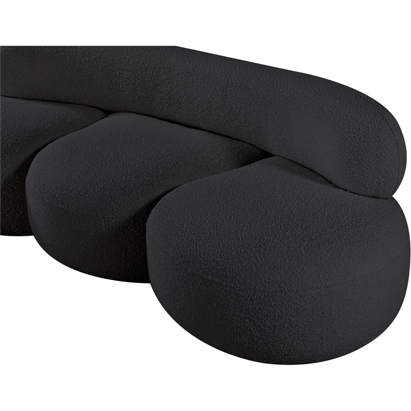 Pemberly Row Contemporary Black Boucle Fabric Sofa - 88.5