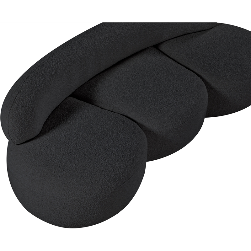Pemberly Row Contemporary Black Boucle Fabric Sofa - 88.5