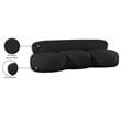 Pemberly Row Contemporary Black Boucle Fabric Sofa - 88.5