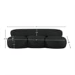 Pemberly Row Contemporary Black Boucle Fabric Sofa - 88.5