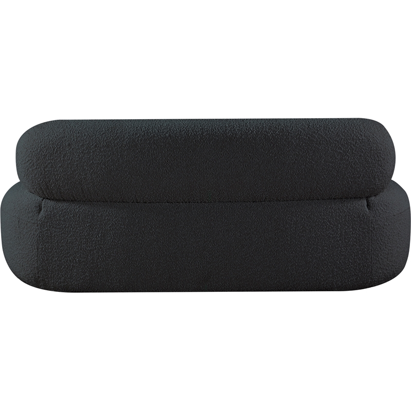 Pemberly Row Contemporary Black Boucle Fabric Sofa - 88.5